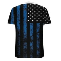 Oalirro Blue Womens V izrez američka košulja za zastavu za dan nezavisnosti