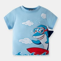 Entyinea Boys košulje kratki rukav udoban tiskani pulover majica nebo plava 140
