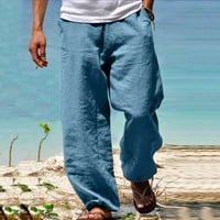 Zlekejiko labave povremene muške pantalone plus plaža modne veličine hlače noge široke muške hlače