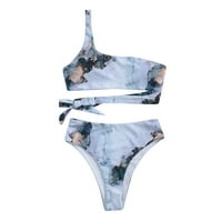 Haxmnou Women gura set bikini set viseći struk Halter dame dva kupaća kupaći kostim plavi m