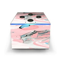 Kožni naljepnica za Fire TV Cube + udaljeni pastelni mramorni ružičasti plavi vrtlog