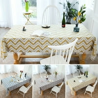Goory Modern Style Wave Pamuk Stolcloth Posteljina za stol za trpezariju Dekor za zabavu