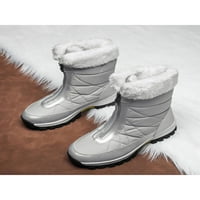 Daeful ženske zimske cipele Fuzzy Mid Calf čizme plišane obloge čizme za snijeg casual okrugli nožni