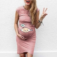 Giligiliso Clearence Materinstvo za žene Ženska trudna haljina bez rukava srednje i duge crtane crtane