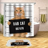 Tuš za zavjese i propise životinja simpatična mačka ispis uzorak uzorak 3D tiskane mačene kitty kupatilo
