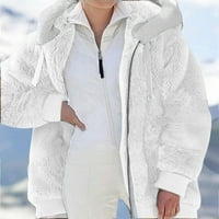 Aloohaidyvio Terra i nebeski kaputi, jakna za žene plus veličine Zimski topli labavi plišani kaput sa kapuljačom