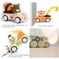 Postavite bebe crtane životinjskog trenja automobila za životinje Igračke guraju i idite automobilima