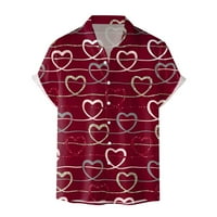 Feterrnal muški dan za Valentinovo tiskali su kratki rukav labav majica Ležerna majica MENS majica