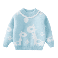 Džemper od tiskanog zeca, džemper za djevojčice, džemper za djevojčice duks, 12-mjesečni pleteni gornji