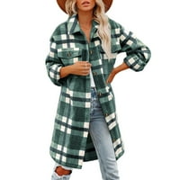 Relanfenk Wind Fall ženska jakna kaputi brušene plaćene majice Dugi rukav Flannel rever gumb prema dolje