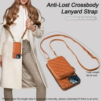 Crossbody Wallet futrola za iPhone Pro, RFID blokiranje PU kožni patentni zatvarač torbica torbica za