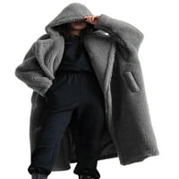 Glookwis dame jakna obična odjeća Cardigan Overcoats Office Sherpa kaput džep sivi xl