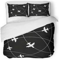 Posteljina avioni zrakoplovi crne boje sa putanjem aviokompanije Avia Aviation Cargo nosač dvostrukog prevlaka sa jastukom za kućnu posteljinu ukras za krevet