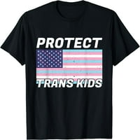 Ženske vrhove transrodne - zaštiti trans djecu - američka zastava ponos majica poklon posada majica