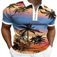 Calzi Muške 3D digitalna bluza za ispis Atletski pulover Havajski klasični fit t majice Zipper Star