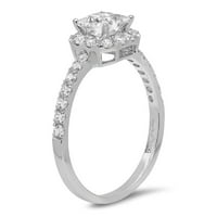 1. CT Princess Rez pravi istinski prirodni dijamant VS1-VS J-K 14k Bijelo zlato Halo Obećaj Vjenčanje