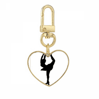 Zimska sportska ženska klizačica Zlatno srce za ključeve za ključeve
