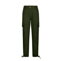 Ženske hlače sa muti-džepom Y2K Hippie Punk pantalone Ljeto Solid Streetwear Jogger Plus size duge hlače