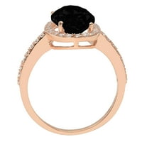2.27ct ovalni rez crni prirodni ony 18k ružičasto zlato Angažovanje prstena veličine 4,25