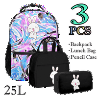 Anime Cartoon Bunny Toddler ChollBackPacks s ručkom Bo olovkom, cvjetni ispisani ruksaci, nazad u školski