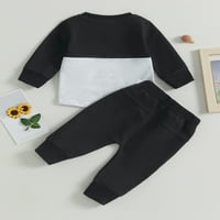 Wassery Newborn Baby Boys Jesen odjeća 3T Odjeća za novorođenčad kontrastna boja dugih rukava Duks pulover