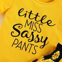 Sinhoon Kids Baby Girl Cvjetni odjevni outfits Pismo Ispiši majicu kratke rukave Cvjetni kratke hlače