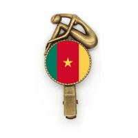 Kamerun Nacionalna zastava Afrika Country Hairpin Headdreress Brooch Vintage Metal