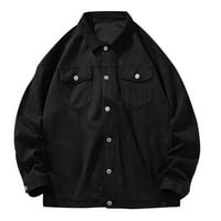 Odeerbi jakne za muškarce Fall Jacks casual čvrsto isključivanje dugih rukava sa džepovima crna