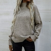 GUBOTARE zimski džemperi za žene Ženski džeks klimu Duge rukave Crew Crw Crt Solid Boja pletene pulover