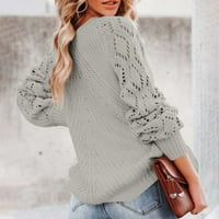 Ženske bluze pulover pletene jesen i zimske dugih rukava Ležerne prilike na dugim rukavima DUGE SHEETERS