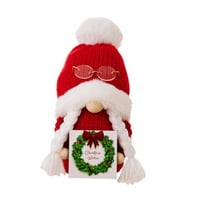 Božić gnome pliša lutka obožavana gnome dekoracija Božić gnome lutka sa drvenim znakom ručno rađen sa