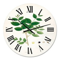 Art DesimanArt 'Vintage Botanicals VI' Farmhouse Wall Clock u. Širom unutra. Visoko