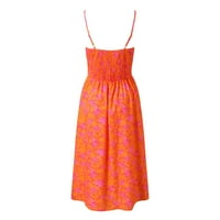 Elegantne haljine za žene Fall ženska casual ljetna majica haljina kratka rukava swing haljina narandžasta
