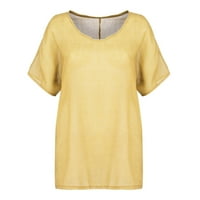 Yubnlvae Womens T košulje Ležerne prilike Summer Solid O-izrez kratkih rukava Plus Veličina TOP majica
