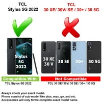 Vibecover tanak futrola kompatibilna za TCL Stylus 5G, ukupna zaštitna zaštita od TPU, zaštitni ekran