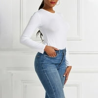 Ženske bodići vrhunskog vrata dugih rukava Basic Slim Fit Solid Shapewear majica