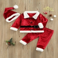 Multitraust troje dječje odjeće moda Santa Claus Cardigan i pantalone