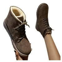 Čizme za žene Žene Zima Ležerne prilike Čvrsti termalni snijeg čizme gležnja Okrugli prsti čipke cipele