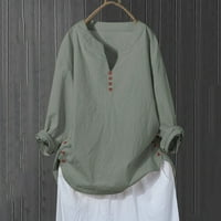 Ketyyh-CHN majica s dugim rukavima za žene ženska majica Workout Tunike TOPS Bluze Green, 3xl