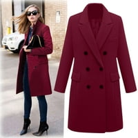 Doseith zimski kaputi, jakne za žene, ženske modne modne, crvene, modne žene dugih rukava otvorena prednja