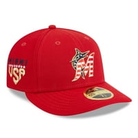Muška nova era Red Miami Marlins, četvrti jul Niski profil 59fifty ugrađen šešir