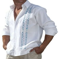 Muška bluza spuštaju ljetne košulje rever na vratu Ležerne prilikom majica Majica Majica Sky Blue XL