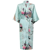 Pidžama za žene plus veličine za čišćenje žena ogrtači pauna kimono duga haljina haljina haljina haljina