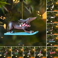 Božićno drvca za viseće ukrase jazavčasti privjesci za pse za kućne božićne ukrase Xmas Novogodišnji