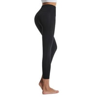 Yoga hlače Ženske dizanje gamaše koje pokreću joga fitness sportske hlače sa džepovima crna veličina