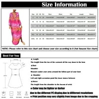 Ženske haljine ispisane casual maxi haljina V-izrez Dužina gležnja Ljetna ženska haljina ružičasta 2xl