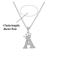 Xinqinghao English Pisma Full Diamond Privjesak ogrlica za žene Srebrne ogrlice od kristala Z Z abecede