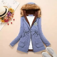 Loyisvidion kaput zimska ženska jakna s toplim kaputom Slim zimske obloge kaputa svijetlo plava s