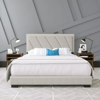 Artin Full Dvostruko tapecirani niski profil Standardni krevet ,: 47.5 '' H 80.3 '' W 86 '' L, Materijal okvira: proizvedeno drvo