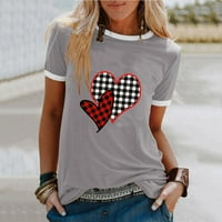 Prodaja košulja za Valentinovo za ženske majice kratkih rukava Žene Comfy Raglan bluza Crewneck Pulover